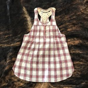 NWT Free People plaid sleeveless top sz. 4